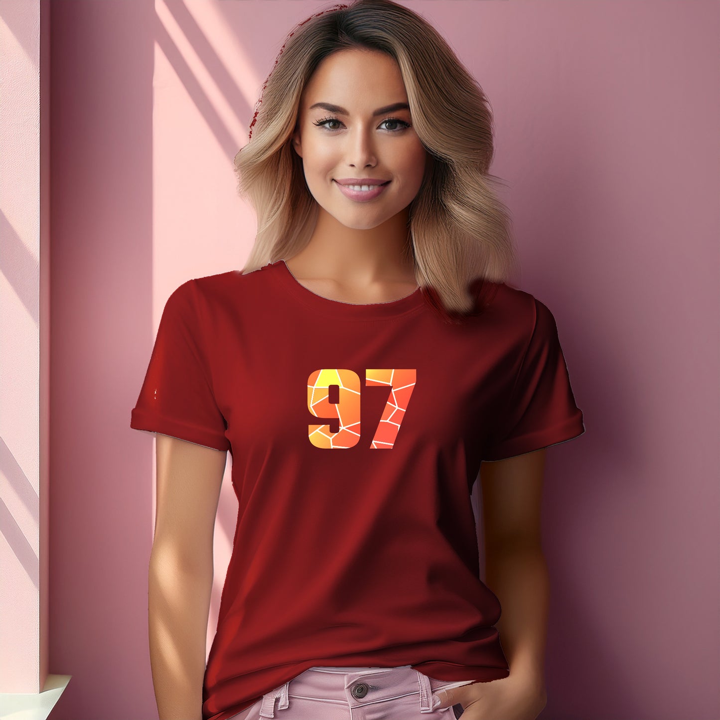 97 Number Women T-Shirt (Red)