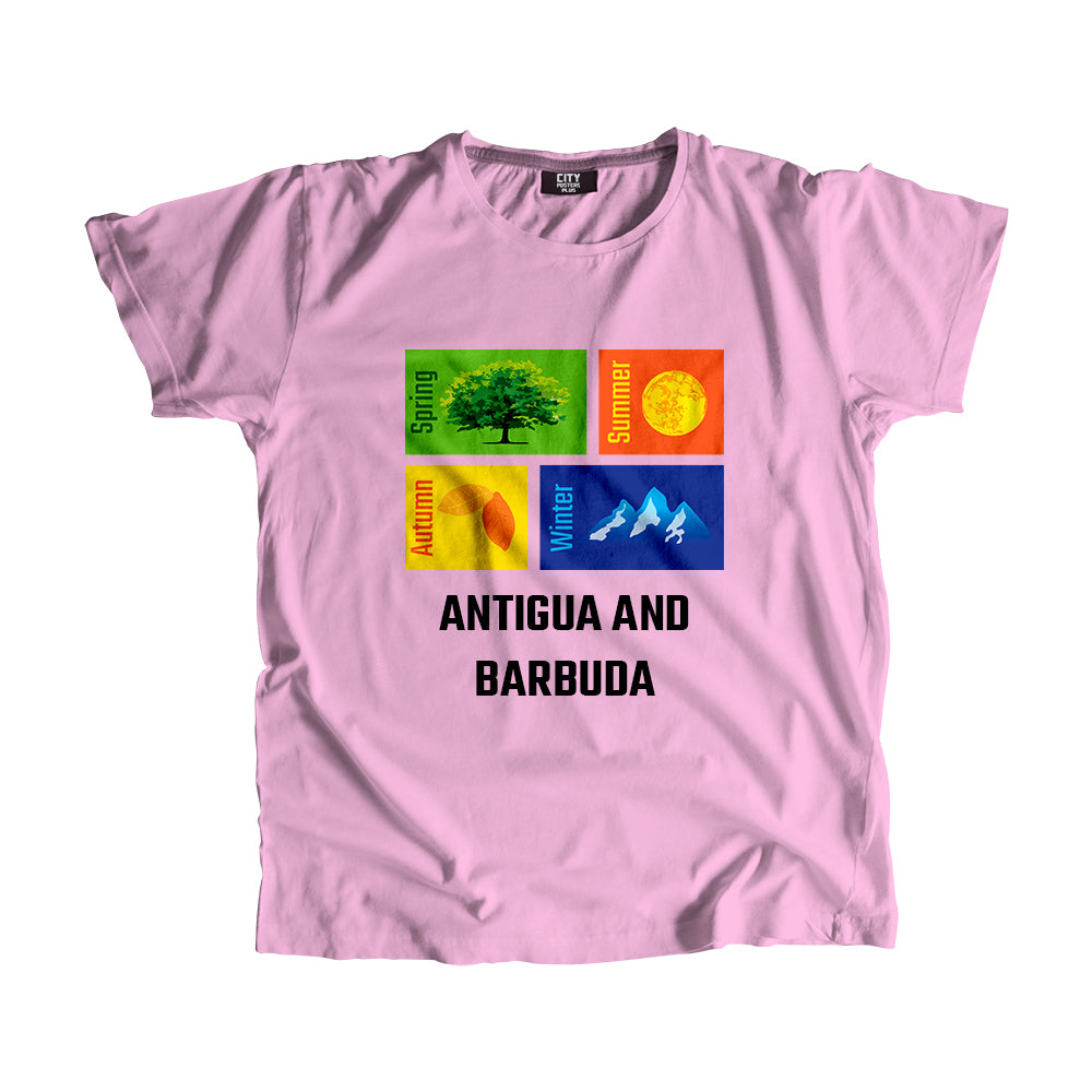 ANTIGUA AND BARBUDA Seasons Men Unisex T-Shirt (Liril Green)