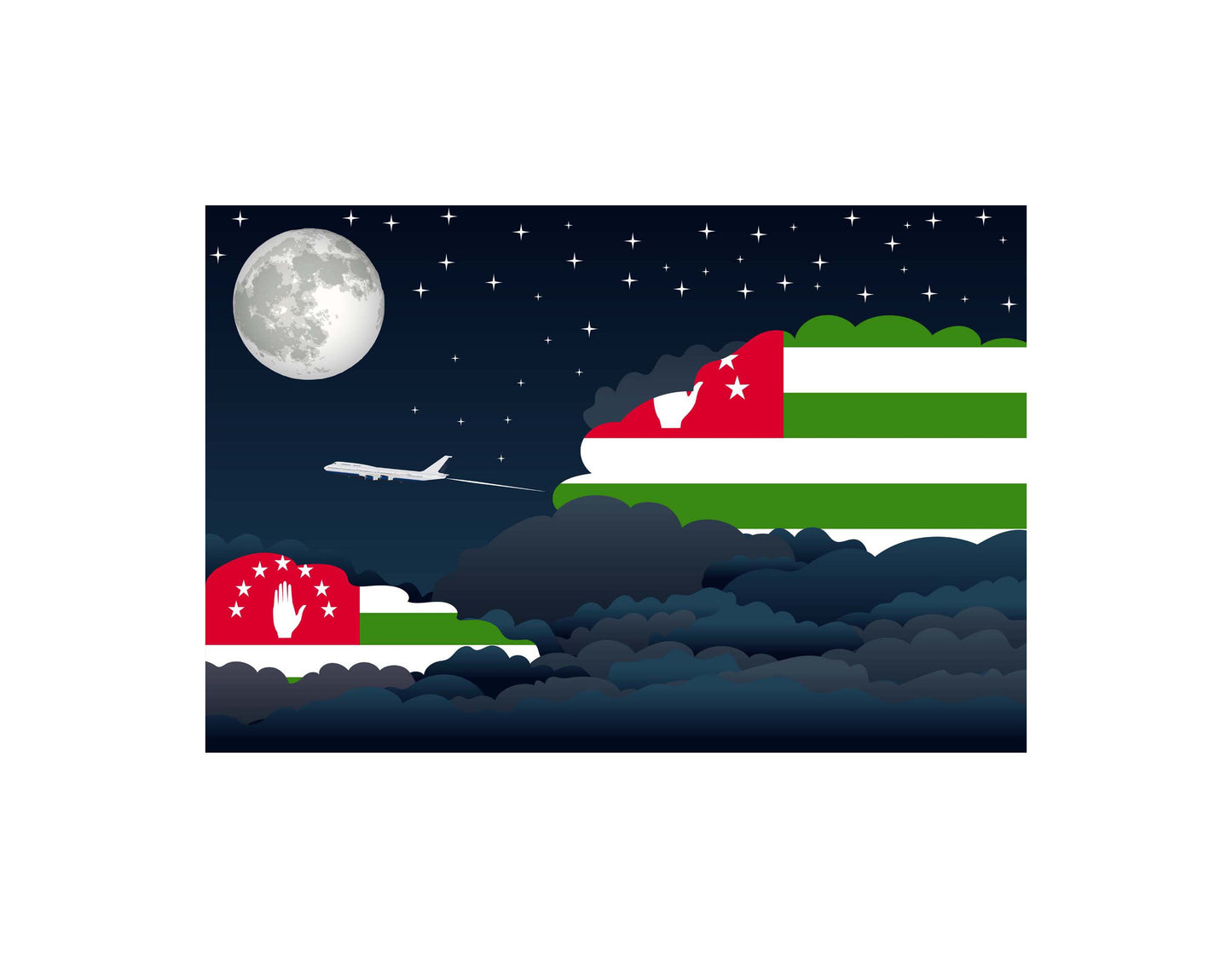 Abkhazia Night Clouds Blanket Throw
