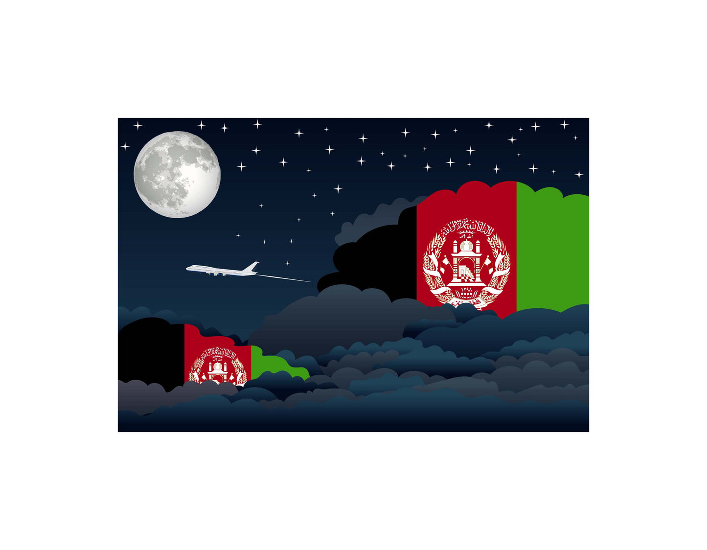 Afghanistan Night Clouds Blanket Throw