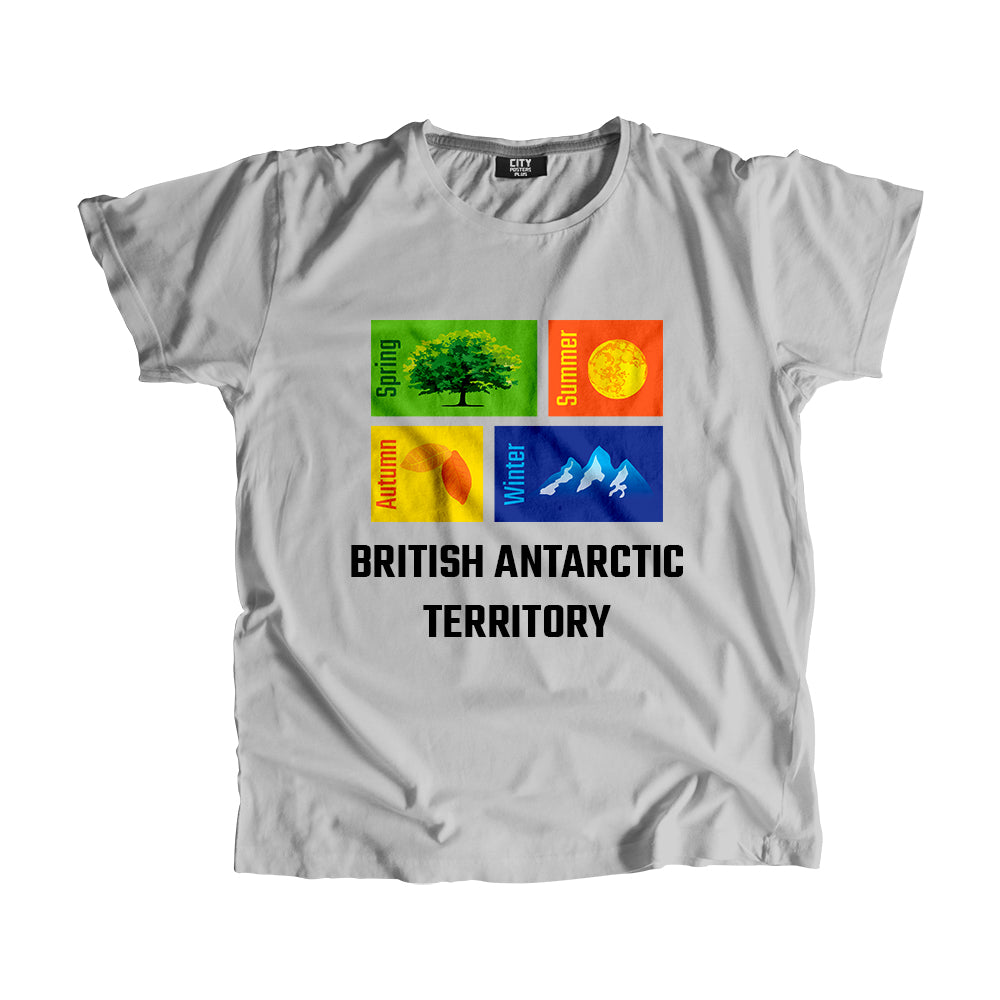 BRITISH ANTARCTIC TERRITORY Seasons Men Unisex T-Shirt (Melange Grey)