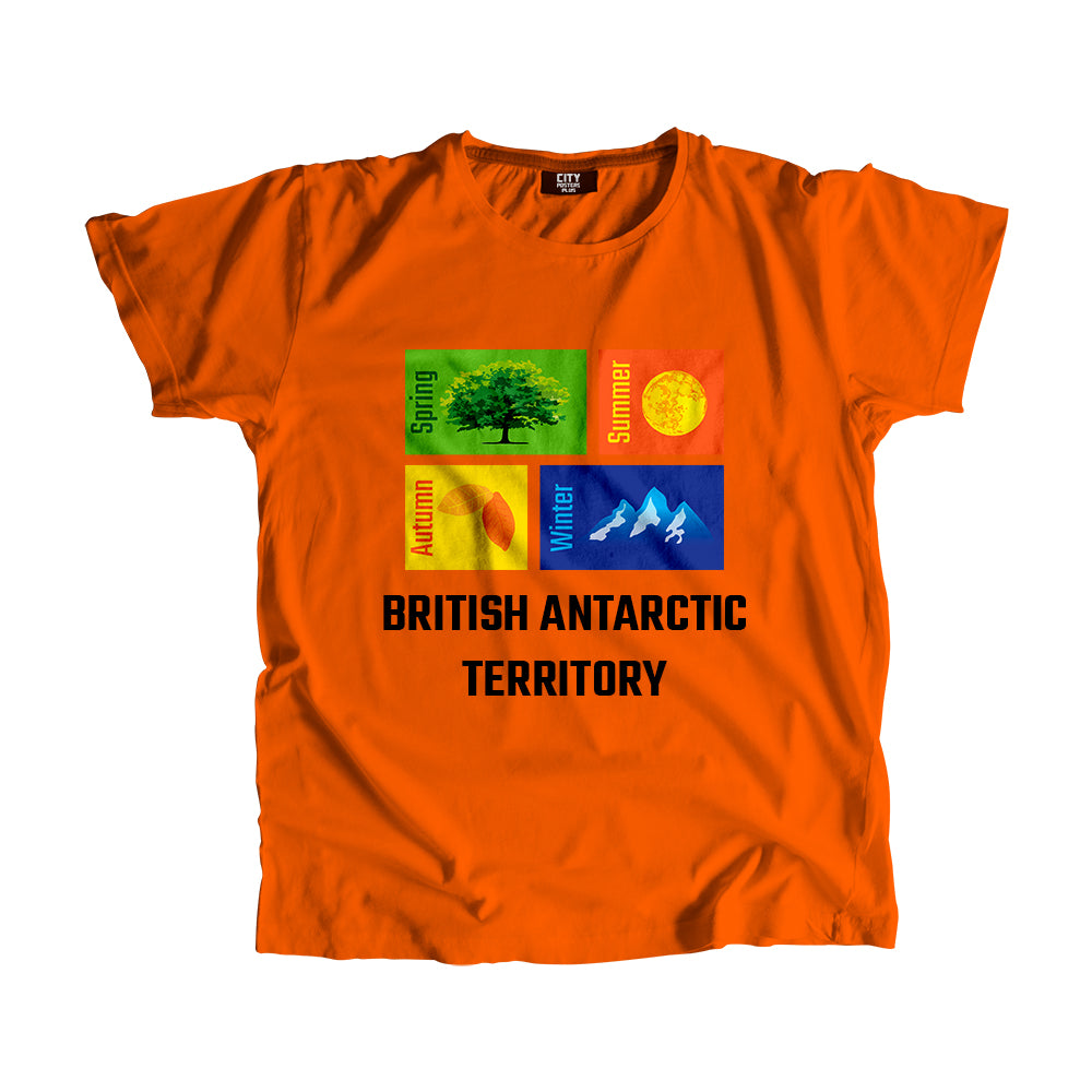 BRITISH ANTARCTIC TERRITORY Seasons Men Unisex T-Shirt (Orange)