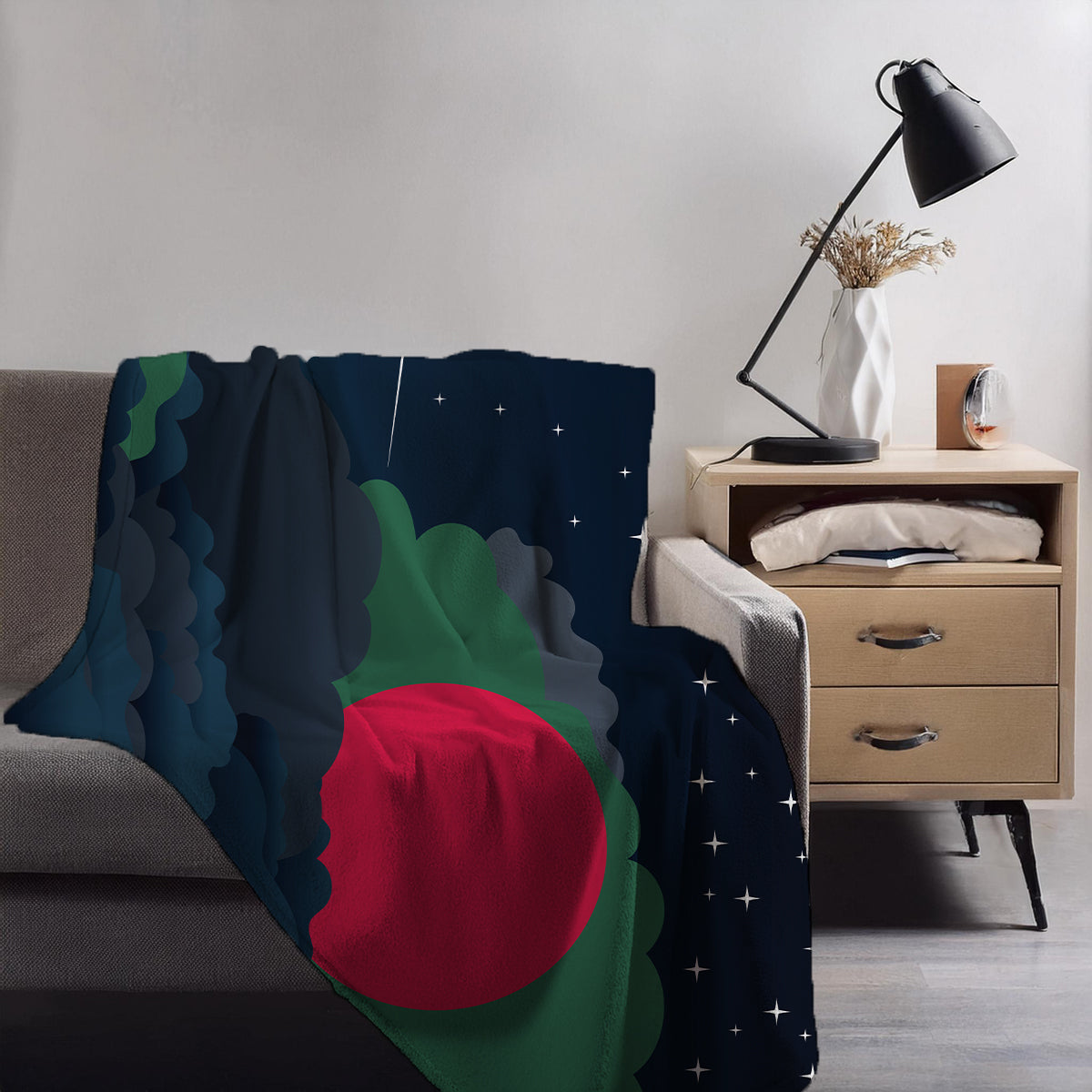 Bangladesh Night Clouds Blanket Throw