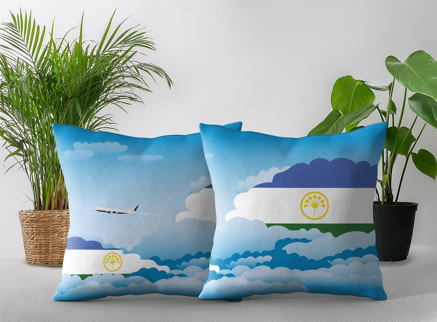 Bashkortostan Day Clouds Pillow Case and Pillow Throw