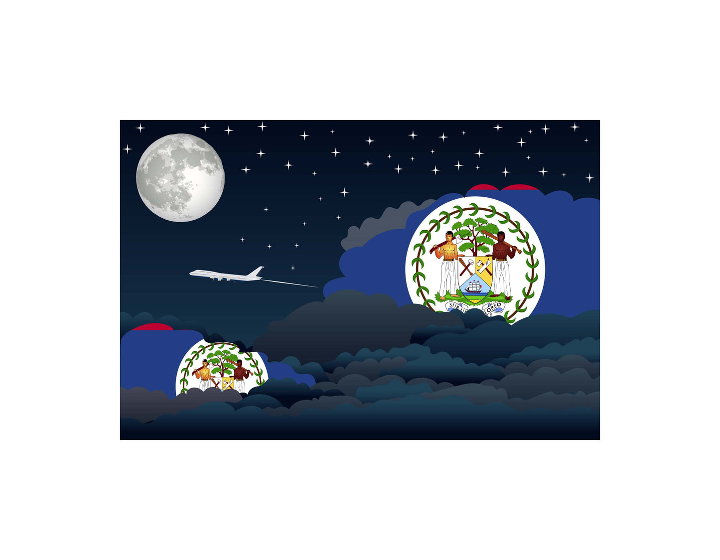 Belize Night Clouds Blanket Throw