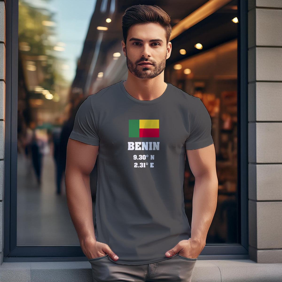 Benin Latitude Longitude Men Unisex T-Shirt