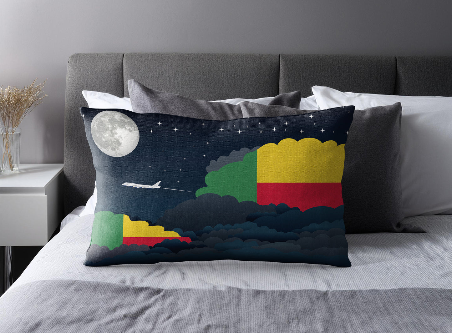 Benin Night Clouds Pillow Case and Pillow Throw