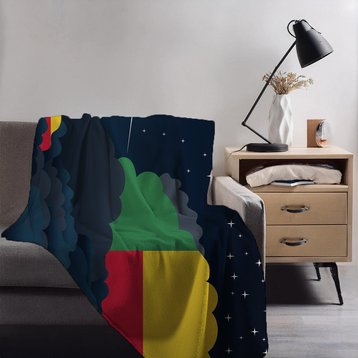 Benin Night Clouds Blanket Throw