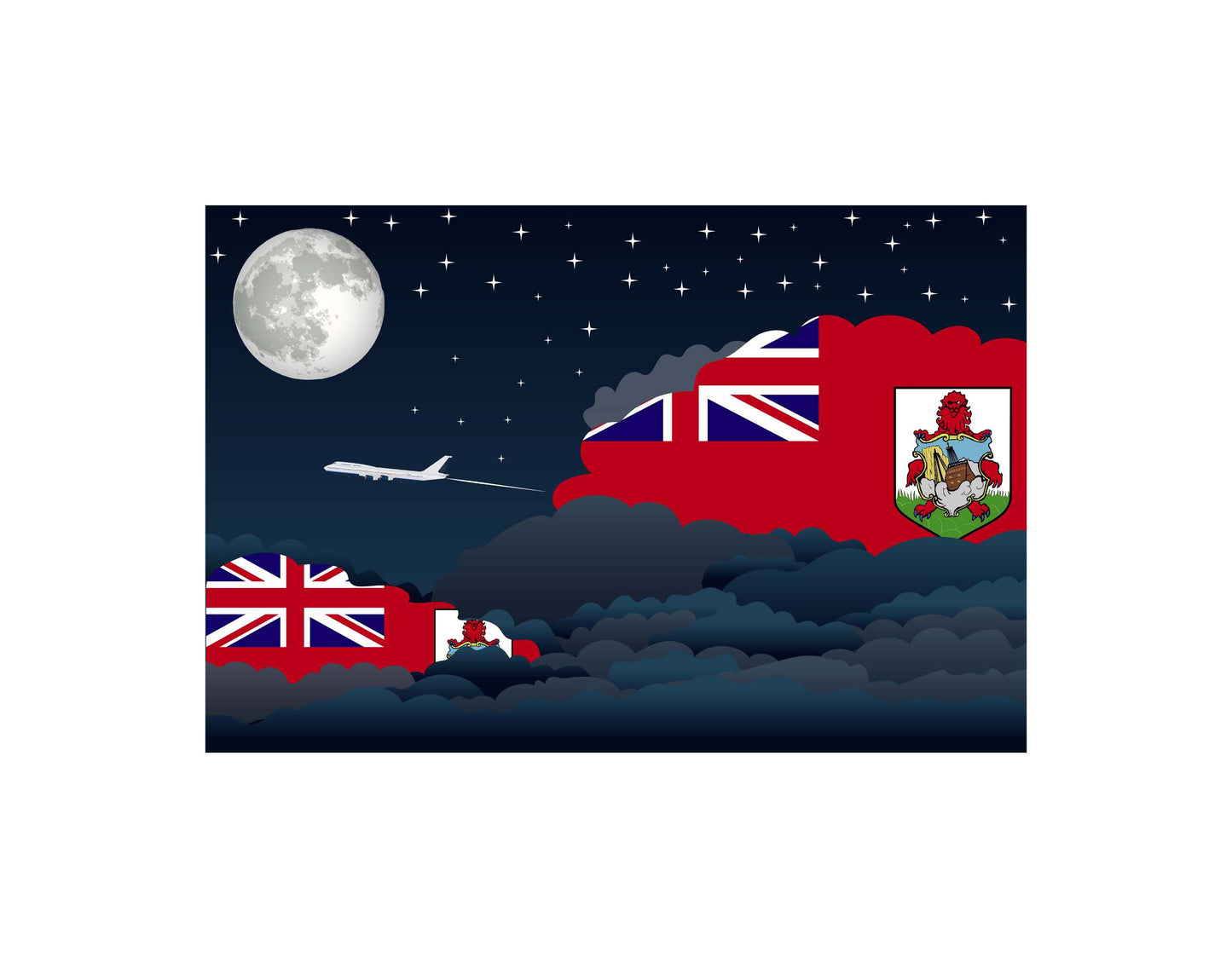 Bermuda Night Clouds Blanket Throw