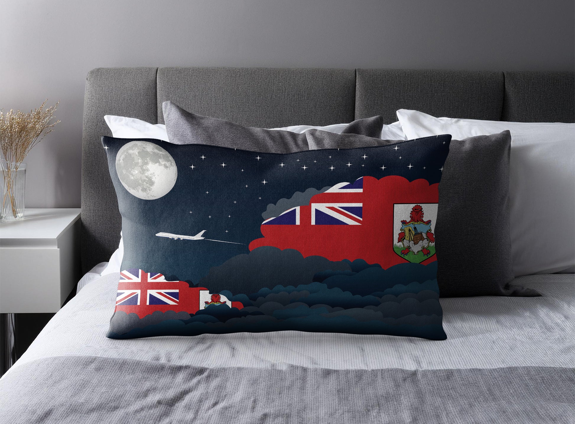 Bermuda Night Clouds Pillow Case and Pillow Throw