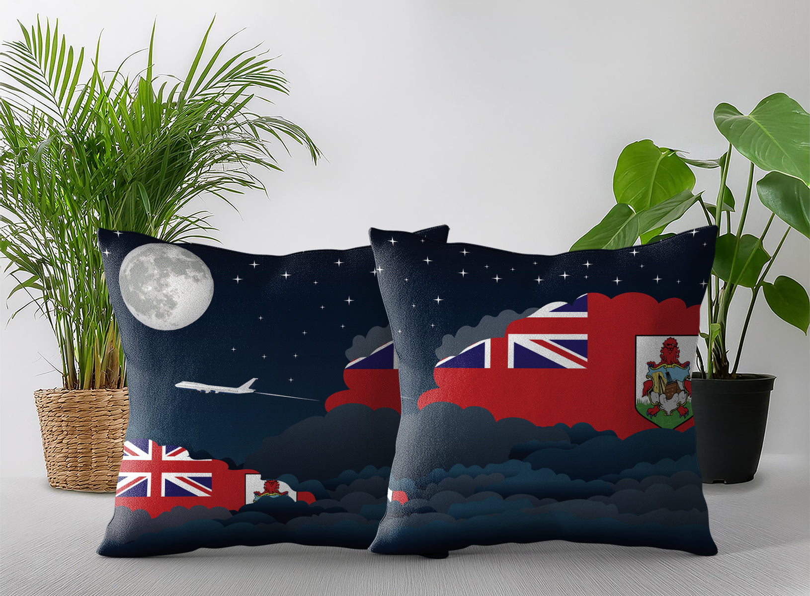 Bermuda Night Clouds Pillow Case and Pillow Throw