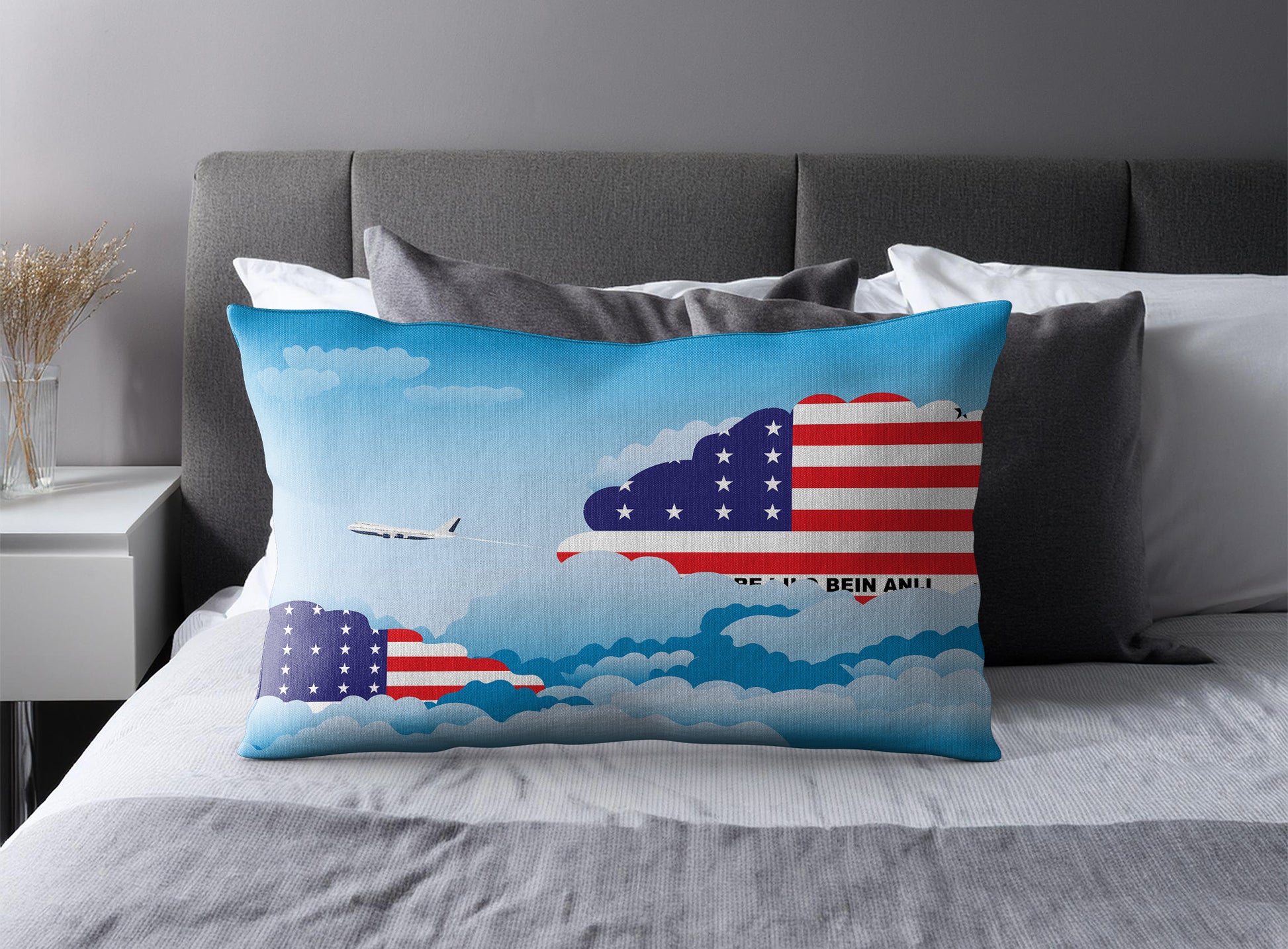 Bikini Atoll Day Clouds Pillow Case and Pillow Throw
