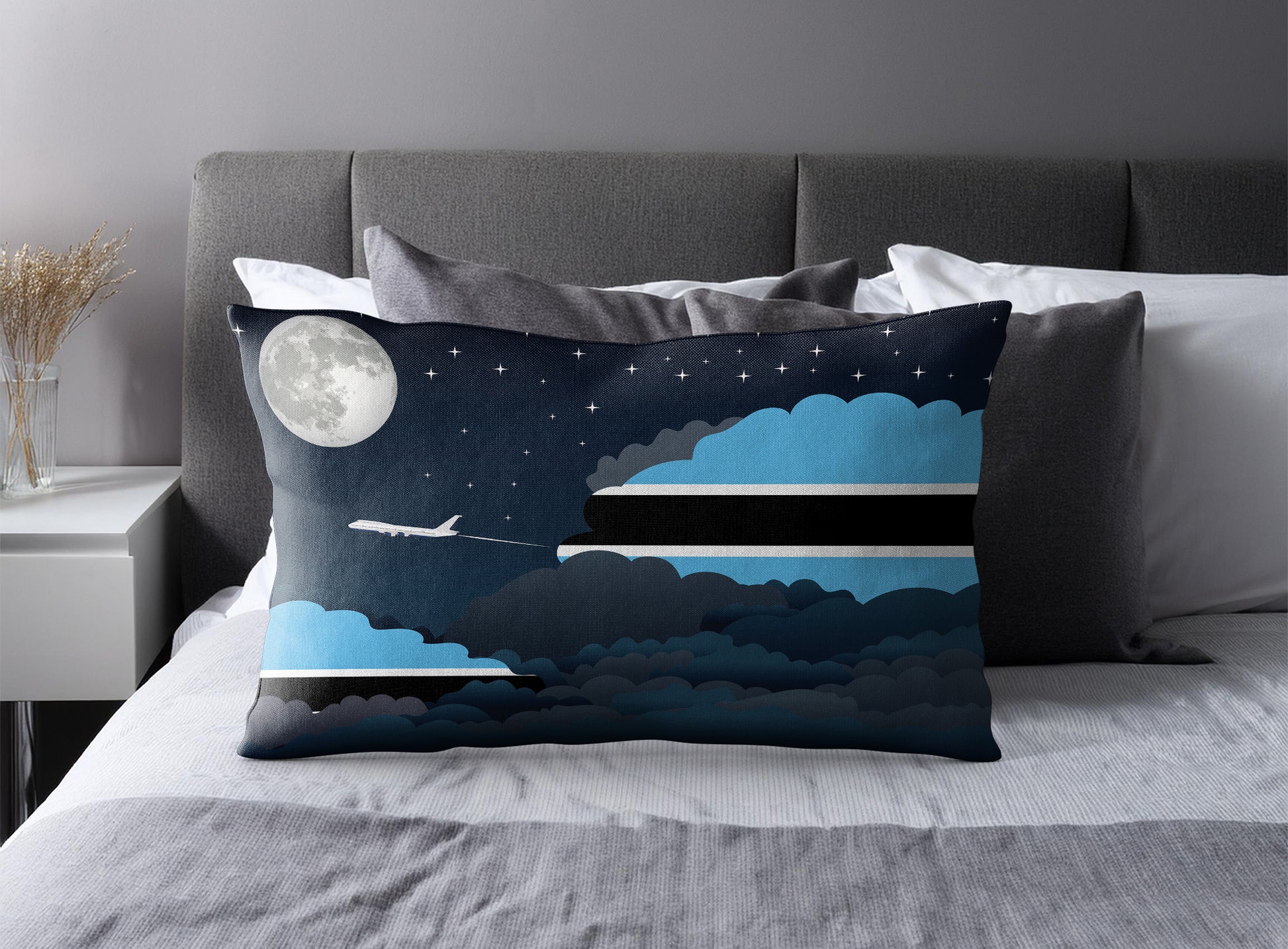 Botswana Night Clouds Pillow Case and Pillow Throw