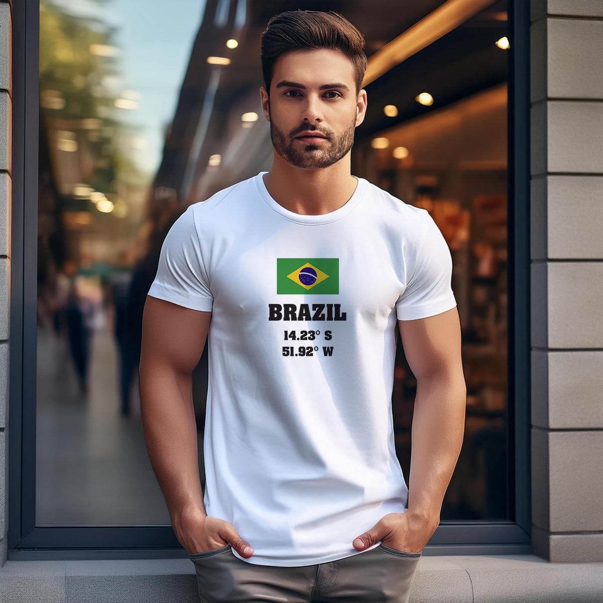 Brazil Latitude Longitude Men Unisex T-Shirt