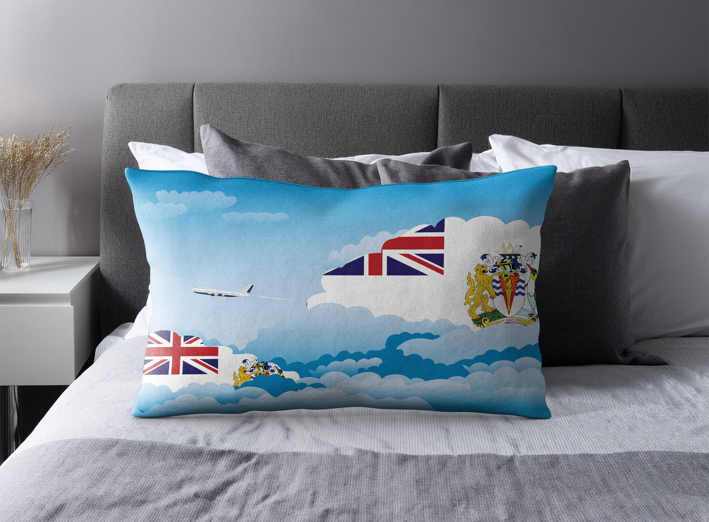 British Antarctic Territory Day Clouds Pillow Case and Pillow Throw
