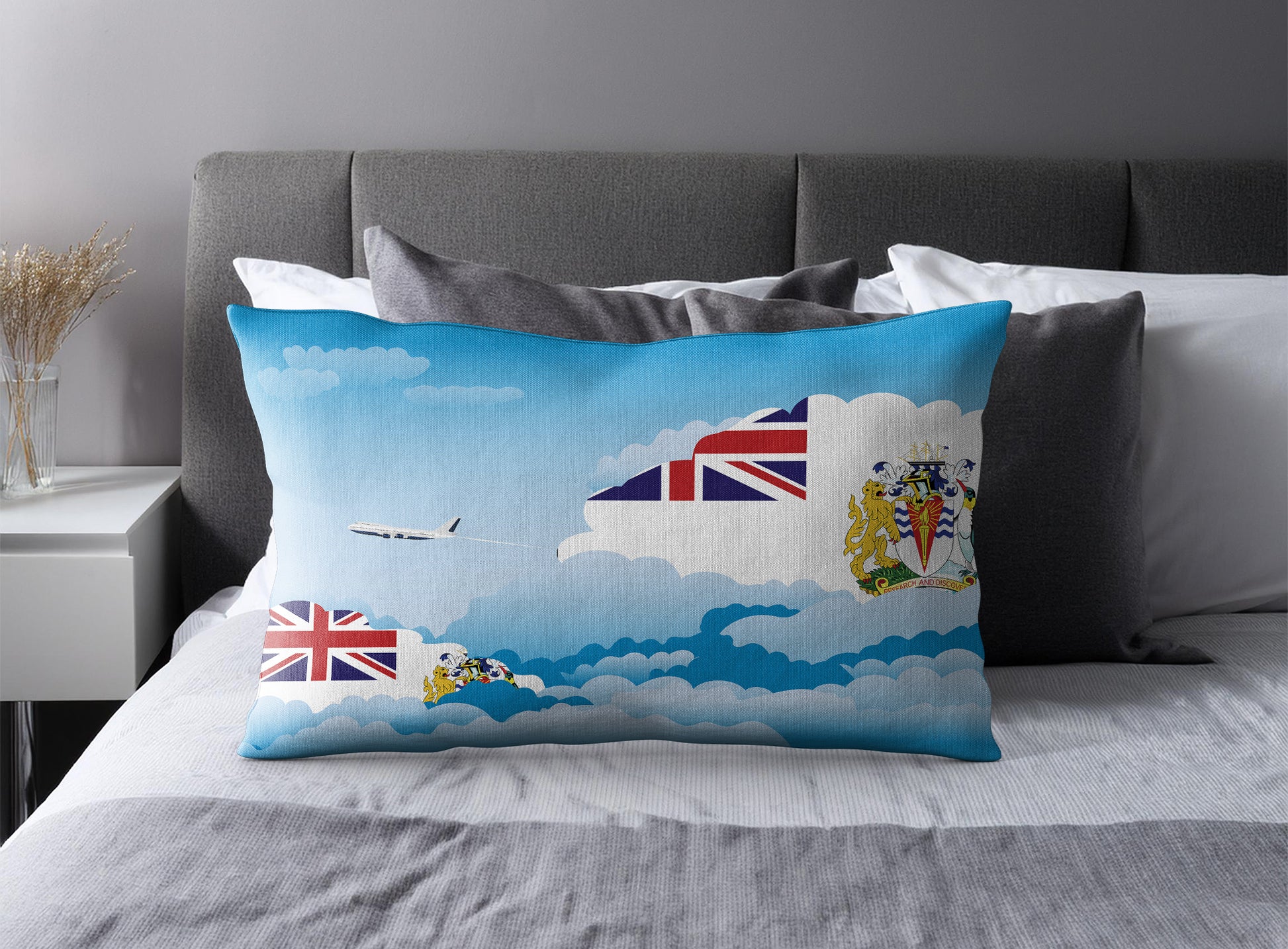 British Antarctic Territory Day Clouds Pillow Case and Pillow Throw
