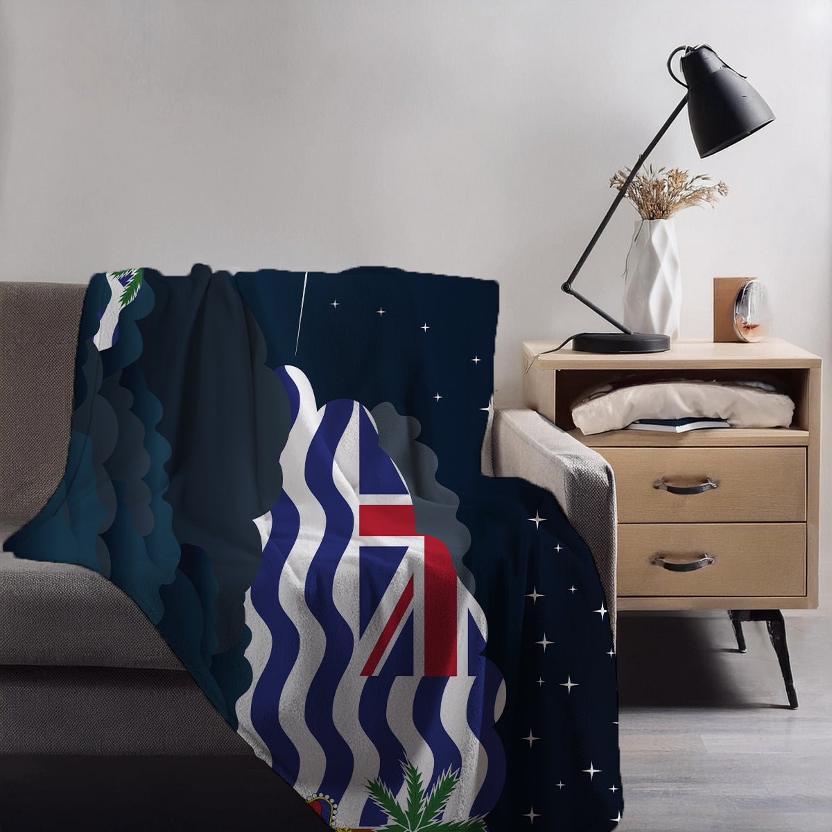 British Indian Ocean Territory Night Clouds Blanket Throw