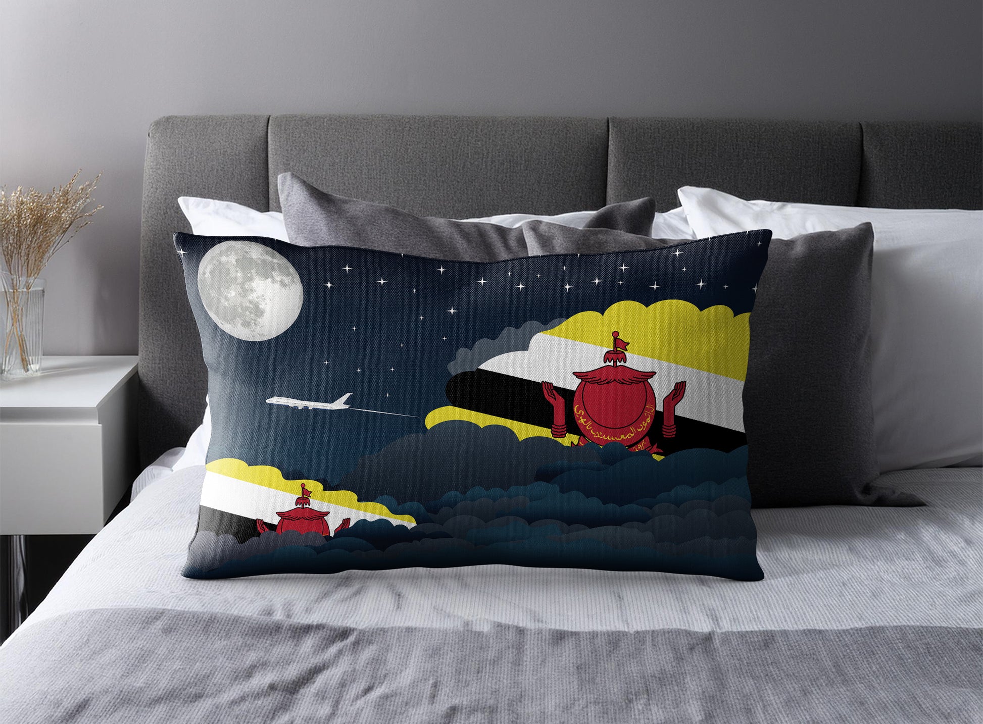 Brunei Night Clouds Pillow Case and Pillow Throw