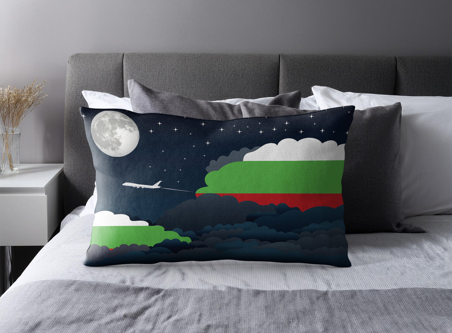 Bulgaria Night Clouds Pillow Case and Pillow Throw