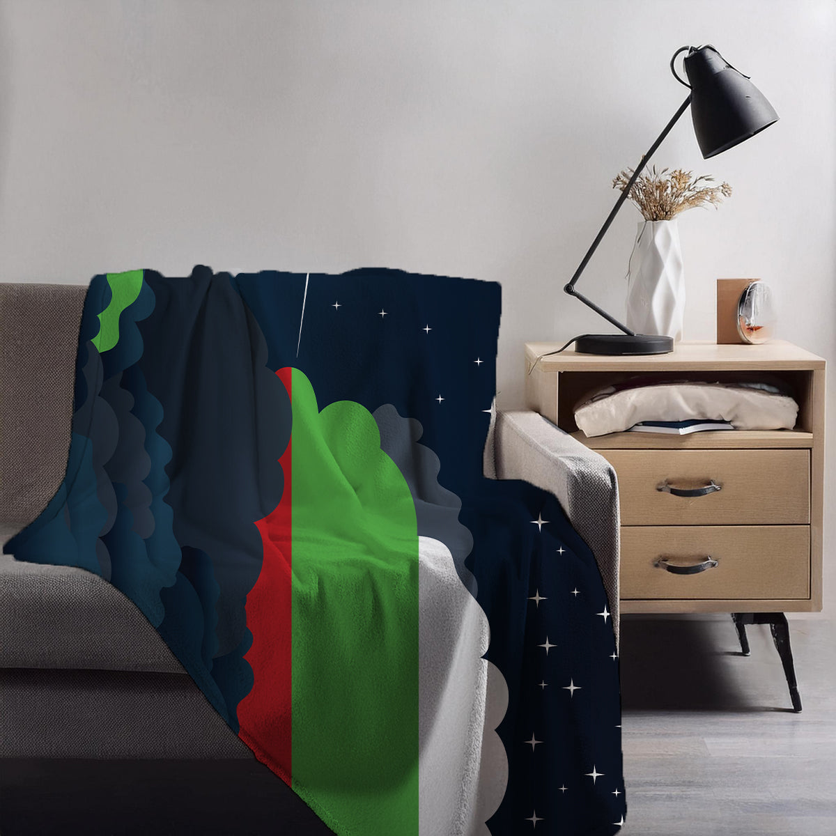 Bulgaria Night Clouds Blanket Throw