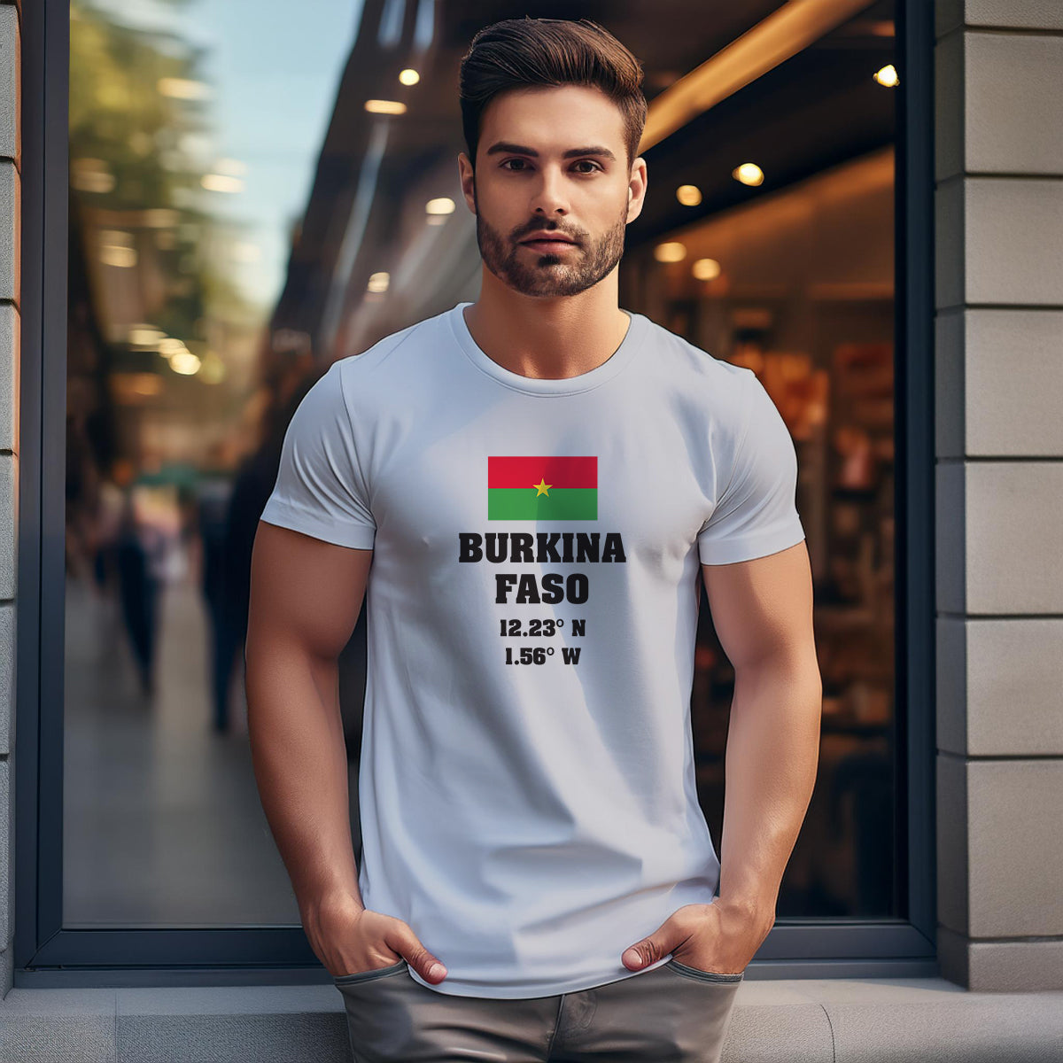 Burkina Faso Latitude Longitude Men Unisex T-Shirt