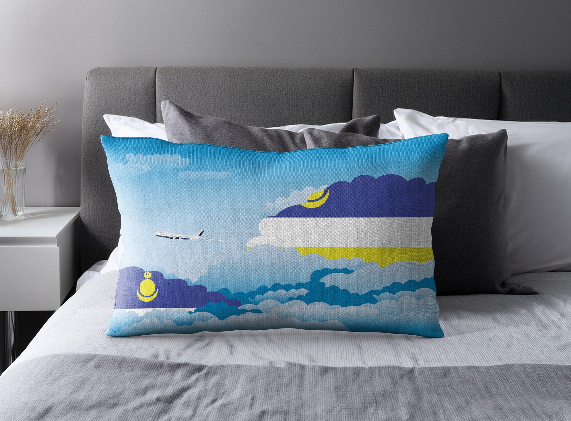 Buryatia Day Clouds Pillow Case and Pillow Throw