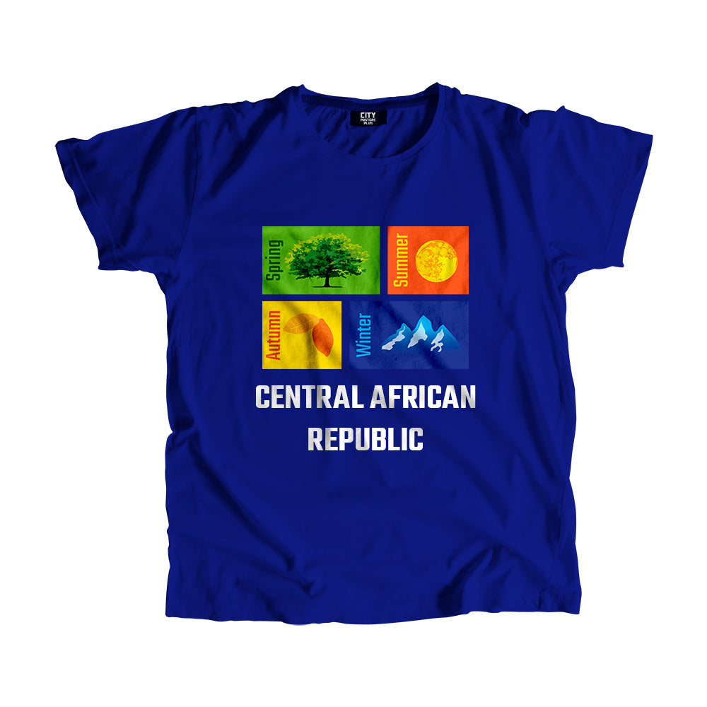 CENTRAL AFRICAN REPUBLIC Seasons Men Unisex T-Shirt (Royal Blue)