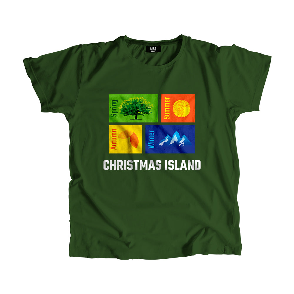 CHRISTMAS ISLAND Seasons Men Unisex T-Shirt (Olive Green)