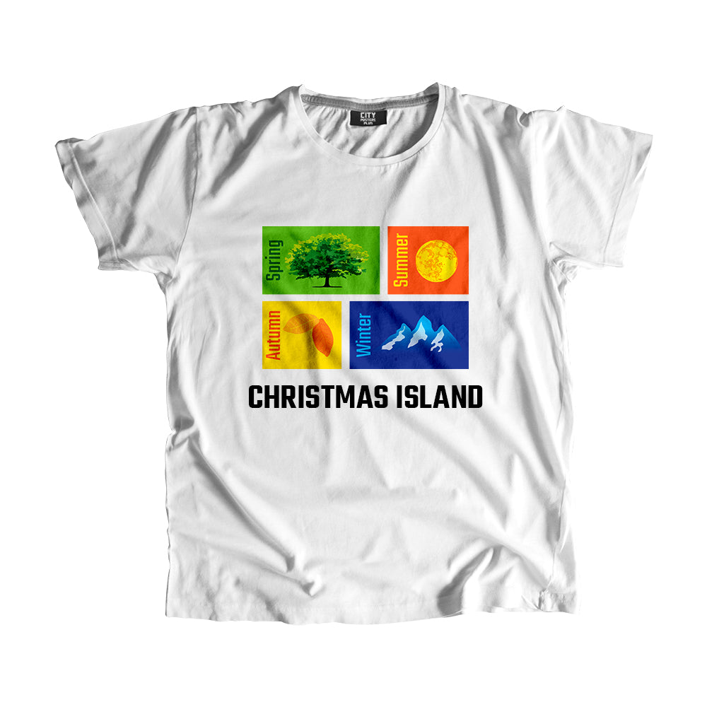CHRISTMAS ISLAND Seasons Men Unisex T-Shirt (White)