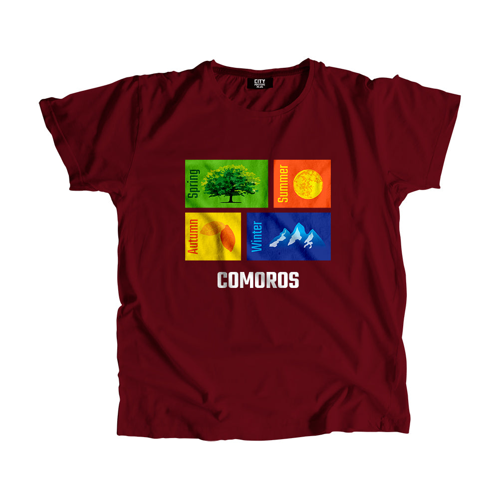 COMOROS Seasons Men Unisex T-Shirt (Maroon)
