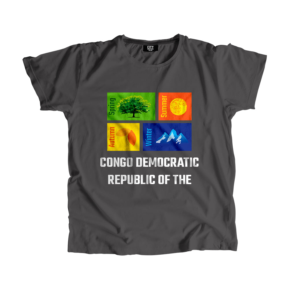 CONGO DEMOCRATIC REPUBLIC OF THE Seasons Men Unisex T-Shirt (Charcoal Grey)