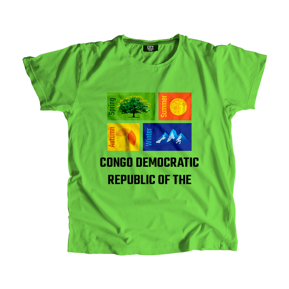 CONGO DEMOCRATIC REPUBLIC OF THE Seasons Men Unisex T-Shirt (Liril Green)