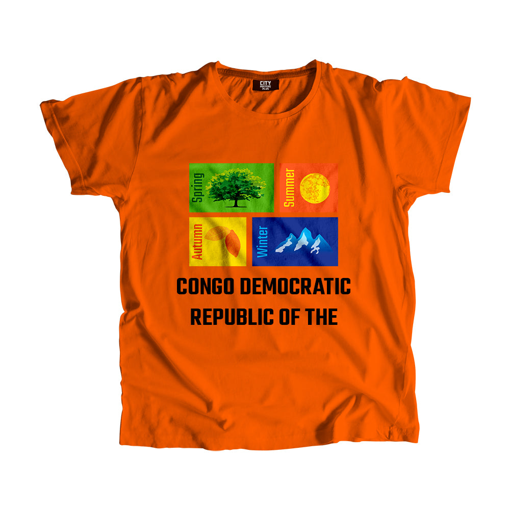 CONGO DEMOCRATIC REPUBLIC OF THE Seasons Men Unisex T-Shirt (Orange)