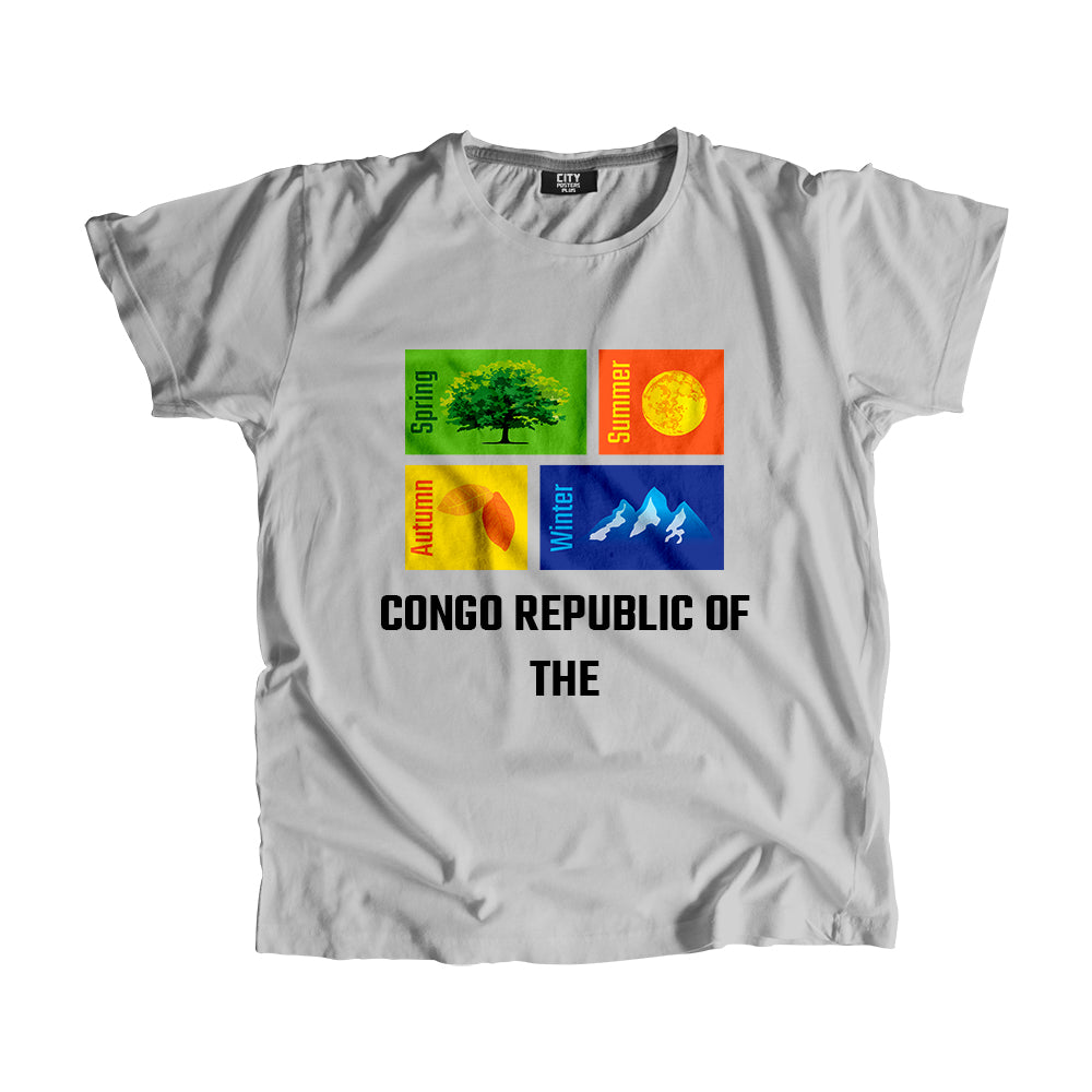 CONGO REPUBLIC OF THE Seasons Men Unisex T-Shirt (Melange Grey)