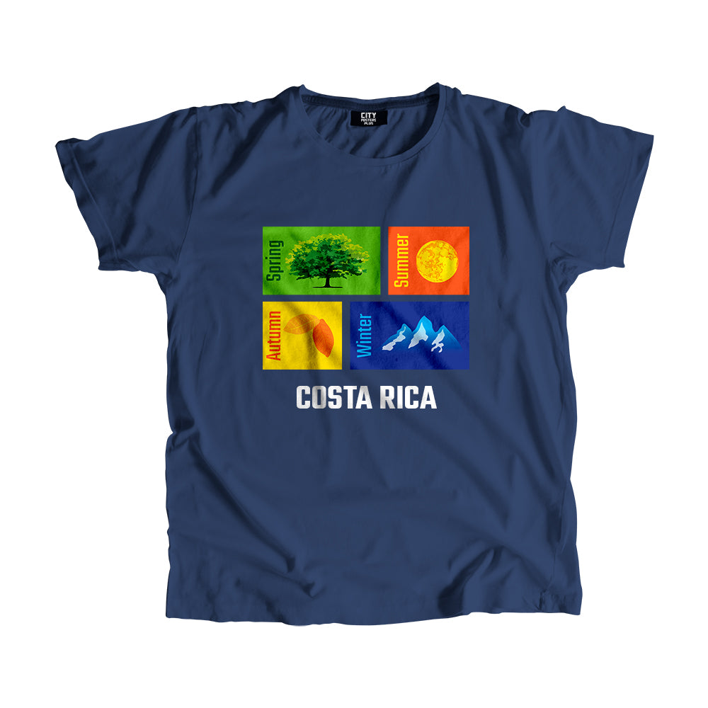 COSTA RICA Seasons Men Unisex T-Shirt (Navy Blue)