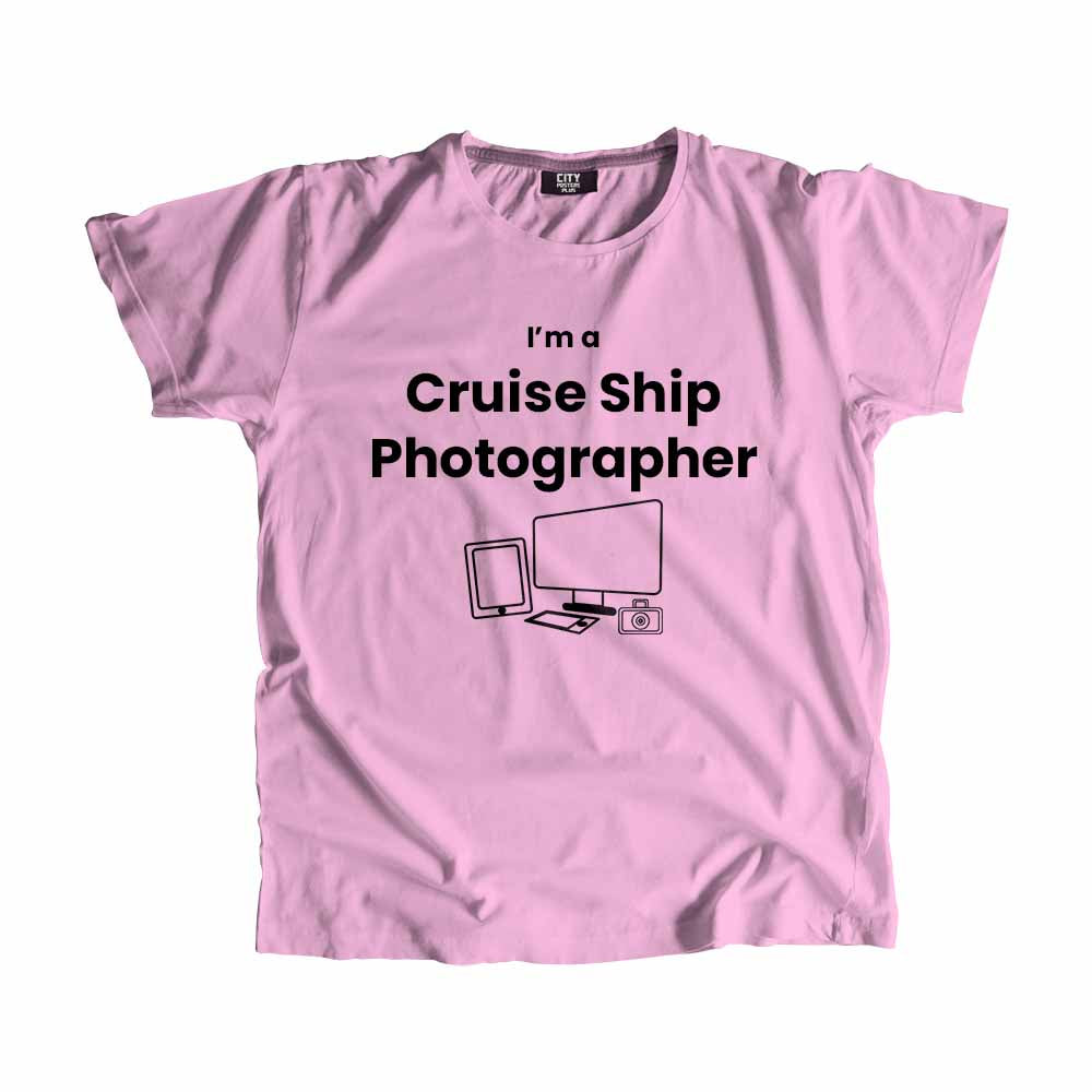 Cruise Ship Photographer Men Unisex T-Shirt (Light Pink)