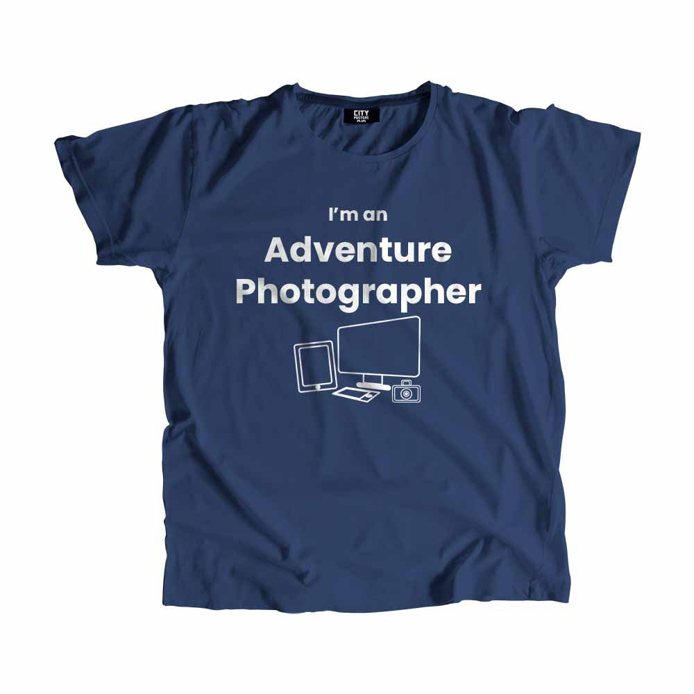 Adventure Photographer Men Unisex T-Shirt (Navy Blue)