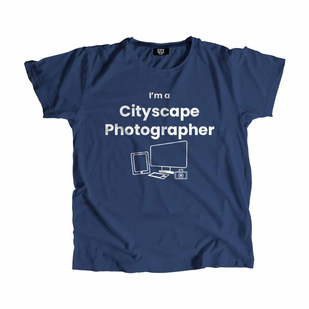 Cityscape Photographer Men Unisex T-Shirt (Navy Blue)