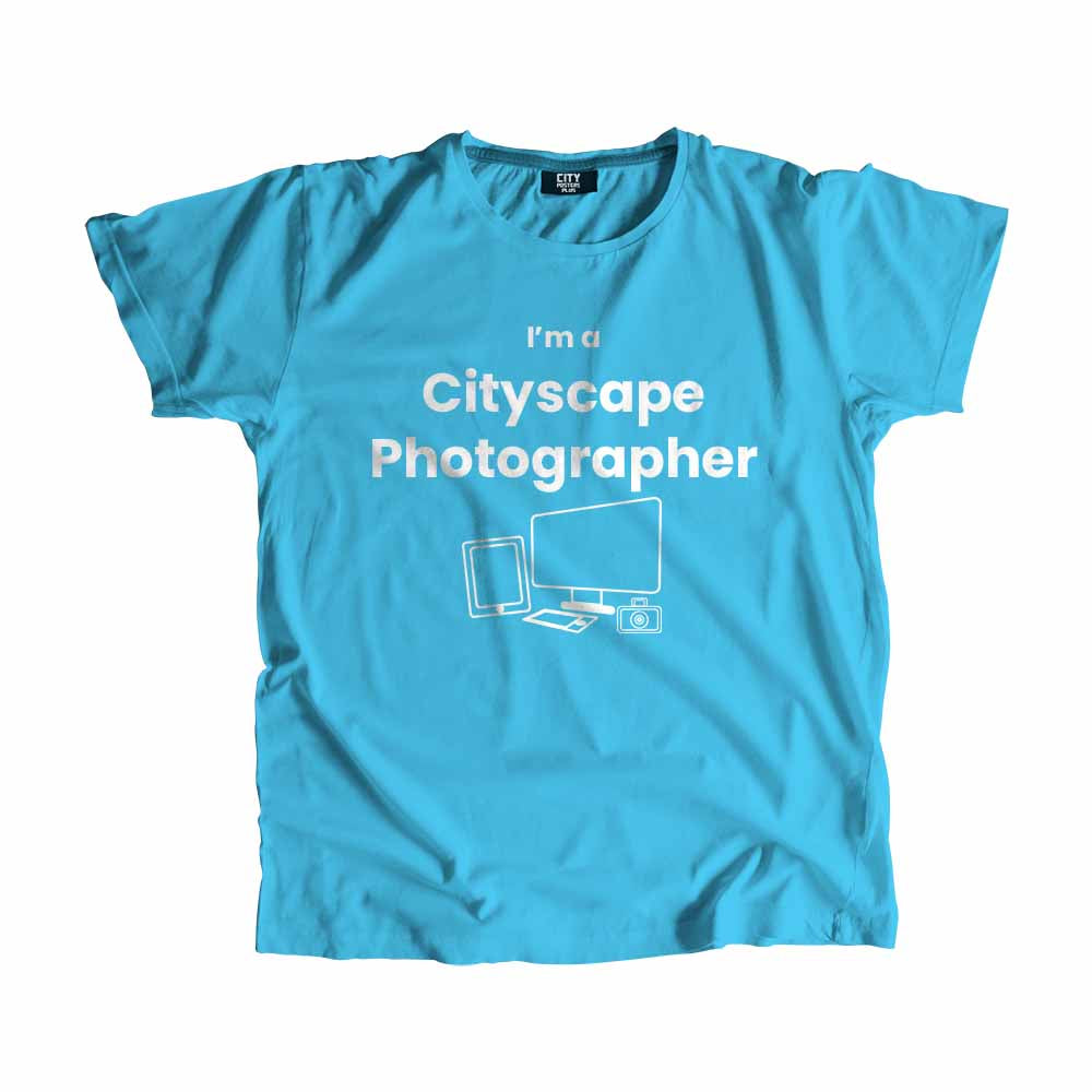 Cityscape Photographer Men Unisex T-Shirt (Sky Blue)