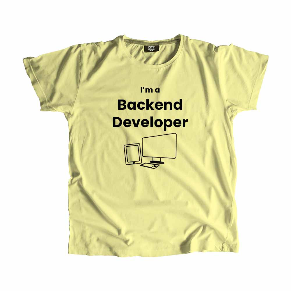 Backend Developer Men Unisex T-Shirt (Butter Yellow)