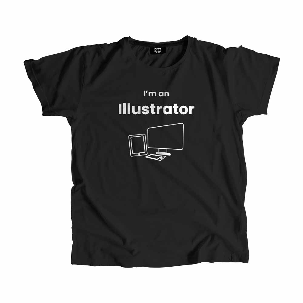 Illustrator Men Unisex T-Shirt (Black)