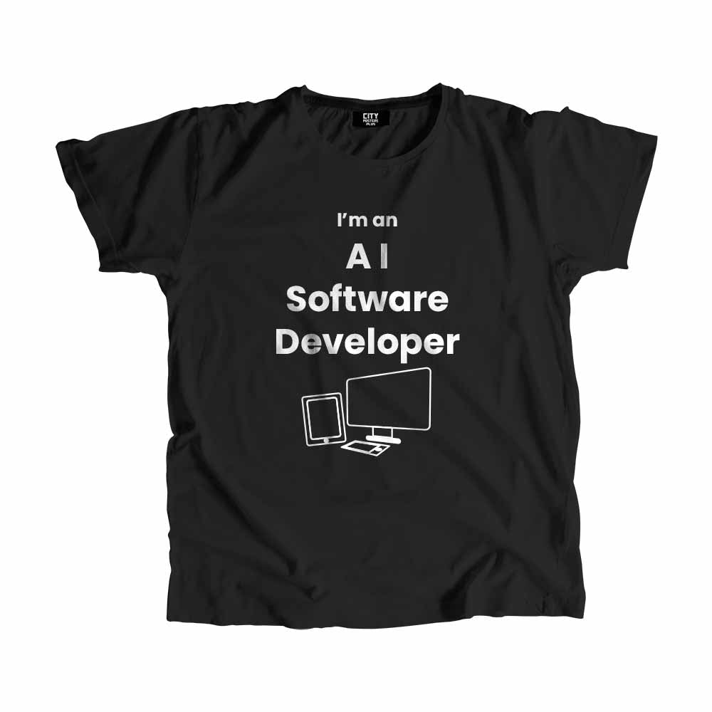 AI Software Developer Men Unisex T-Shirt (Black)
