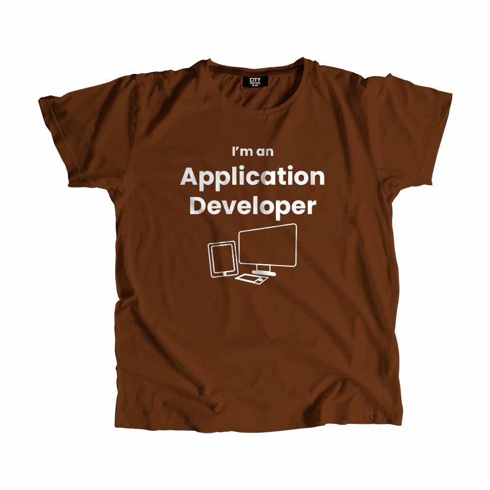 Application Developer Men Unisex T-Shirt (Brown)