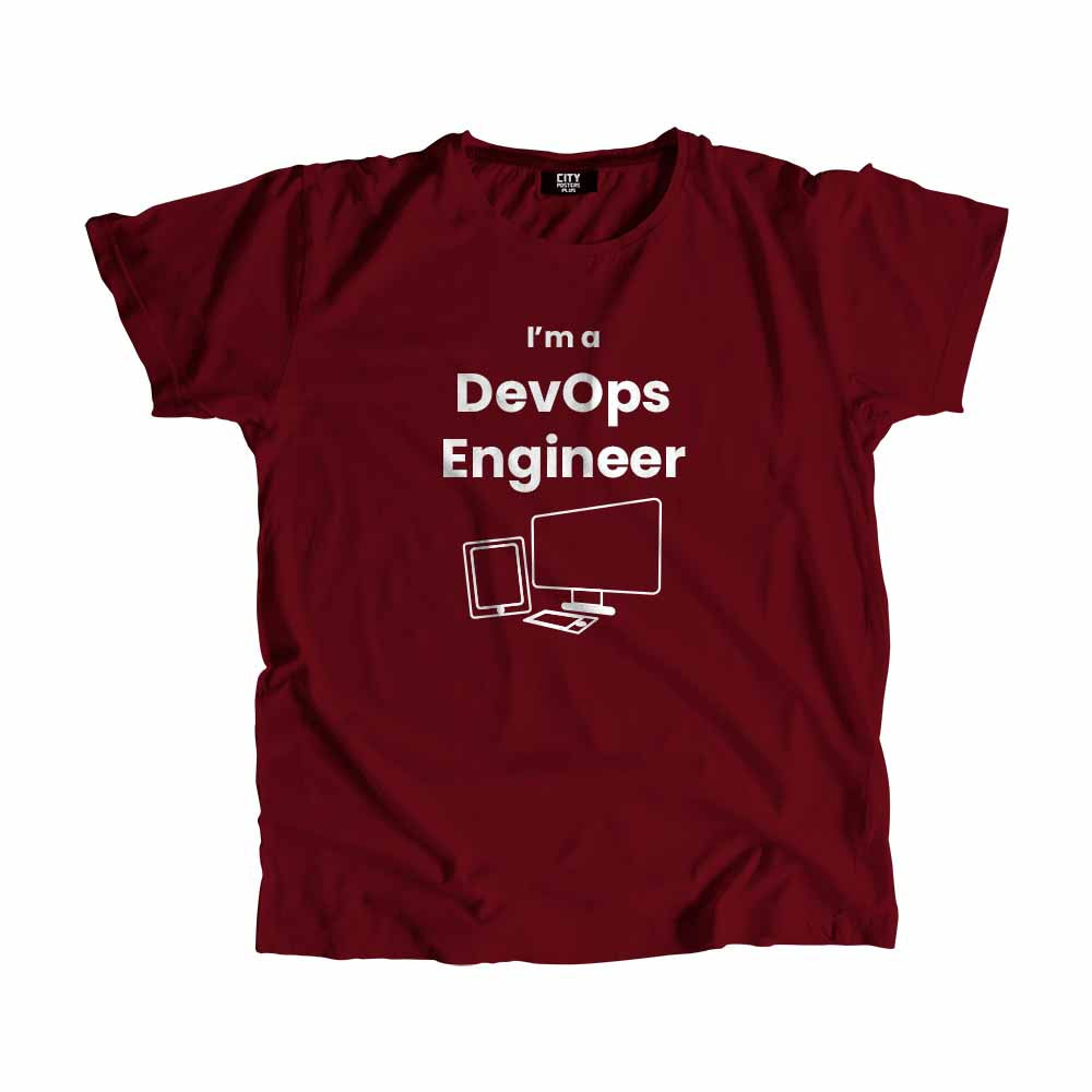 DevOps Engineer Men Unisex T-Shirt (Maroon)