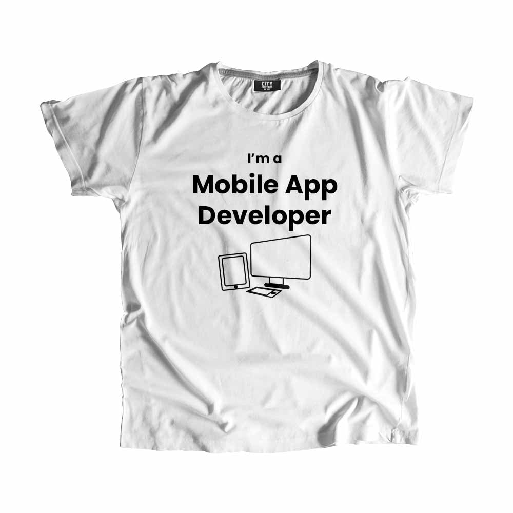 Mobile App Developer Men Unisex T-Shirt (White)
