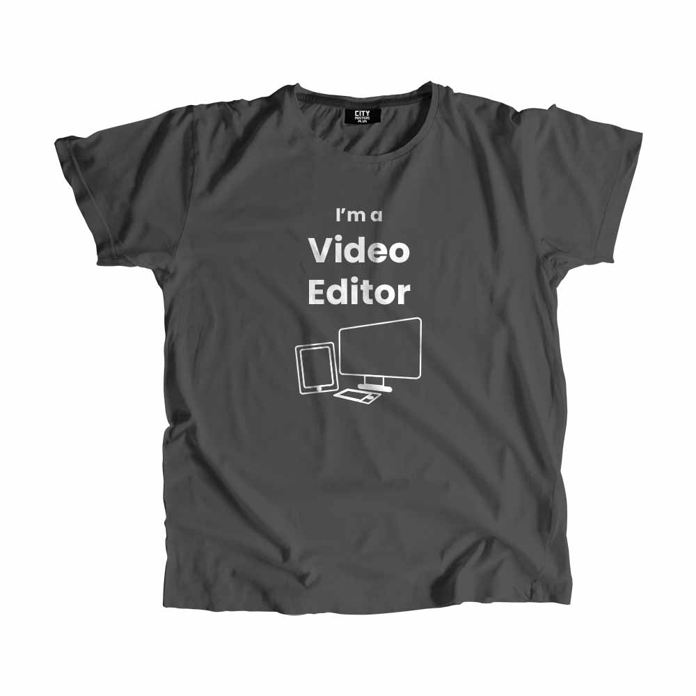 Video Editor Men Unisex T-Shirt (Charcoal Grey)