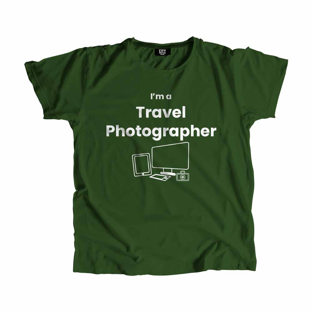 Travel Photographer Men Unisex T-Shirt (Olive Green)
