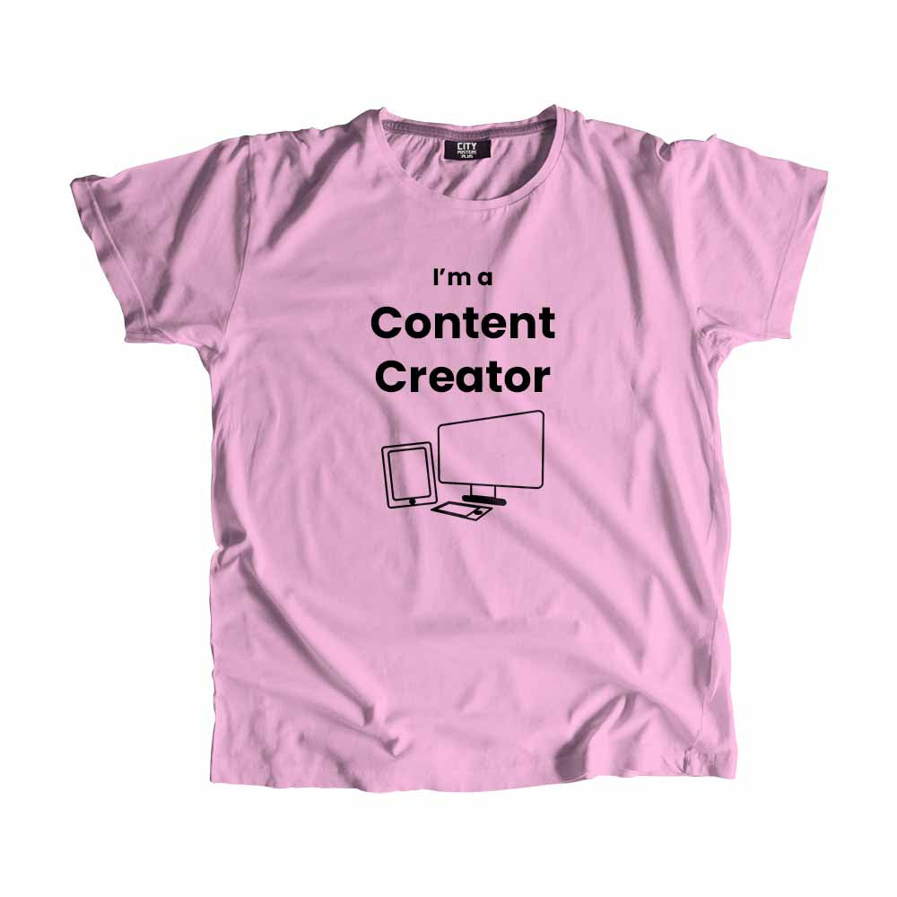 Content Creator Men Unisex T-Shirt (Light Pink)