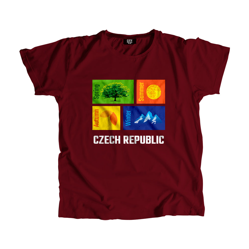 CZECH REPUBLIC Seasons Men Unisex T-Shirt (Maroon)