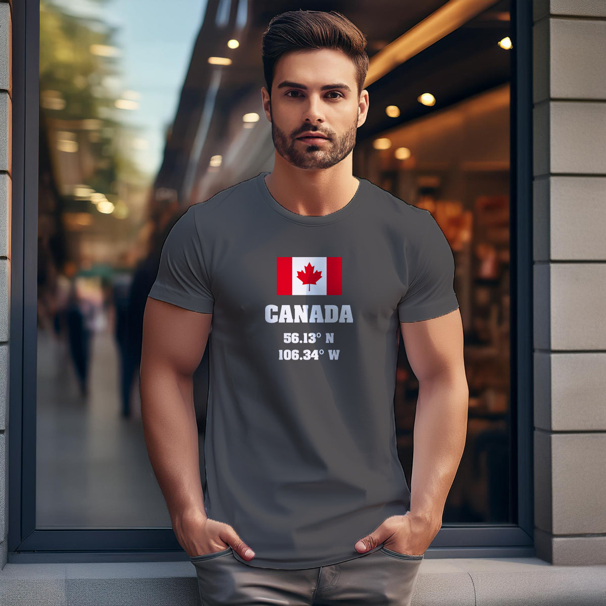 Canada Latitude Longitude Men Unisex T-Shirt